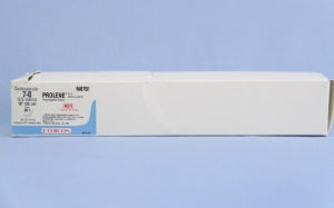 Ethicon Prolene Sutures with Hemo-Seal - PROLENE Polypropylene Monofilament Suture, Blue, BV Needle, Double-Armed, Size 7-0, 4"-18" - M8701