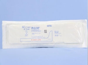 Ethicon Prolene Sutures with Hemo-Seal - PROLENE Polypropylene Monofilament Suture, Blue, C-1 Needle, Double-Armed, Size 6-0, 4"-30" - M8706