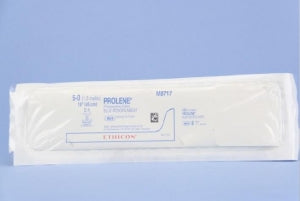 Ethicon Prolene Sutures with Hemo-Seal - PROLENE Polypropylene Monofilament Suture, Blue, C-1 Needle, Double-Armed, Size 5-0, 4"-18" - M8717