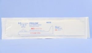 Ethicon Prolene Sutures with Hemo-Seal - PROLENE Polypropylene Monofilament Suture, Blue, BV175-8 Needle, Double-Armed, Size 8-0, 2"-24" - M8753