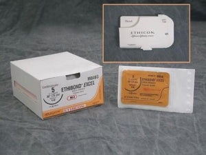 Ethicon Tapercut Ethibond Excel Non-Absorbable Sutures - Ethibond Excel Suture, V-40, Size 5, Green, 4" x 30" - MB46G