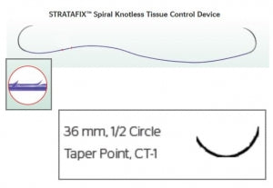 Ethicon Stratafix Spiral Monocryl Plus Synthetic Sutures - Stratafix Monocryl Synthetic Absorbable Suture, Undyed, CT-1, Size 2-0, 18" - SXMP1B413