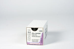 Ethicon Precision Cosmetic VICRYL RAPIDE Absorbable Sutures - Coated VICRYL RAPIDE Suture, Undyed Braided, Size 5-0, 18", with PC-1 Needle - VR834