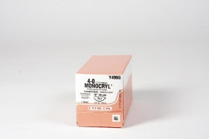 Ethicon Precision Point Monocryl Synthetic Absorbable Sutures - Undyed Ethicon Monocryl Monofilament Absorbable Prime Reverse Cutting 3/8C 4-0 PS-2 18" Suture - Y496G