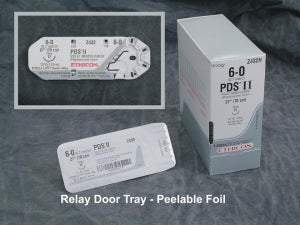 Ethicon Taper Point PDS II Absorbable Sutures - Taper Point PDS II Absorbable Suture, 1/2 Circle, 65 mm, 0, Violet, 1" x 60" Looped 30" TP-1 - Z991G