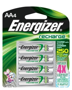 Energizer Battery Rechargeable NIMH - Energizer 1.2V AA Rechargeable NiMH Batteries 4/Pack - NH15BP-4