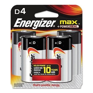 Eveready Battery Energizer Max PowerSeal Alkaline Batteries - Energizer Max Alkaline Batteries, D - E95BP-4
