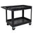 Luxor Furniture Two-Shelf Heavy-Duty Utility Carts - CART 2 SHELF, 24.5"W X45.5"D, POLY, BLK - 129629