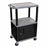 Luxor Furniture 3-Shelf Tuffy Cart - CART, W/CABINET , TUFFY, 3 SHELF, BLACK - WT42GYC2-B