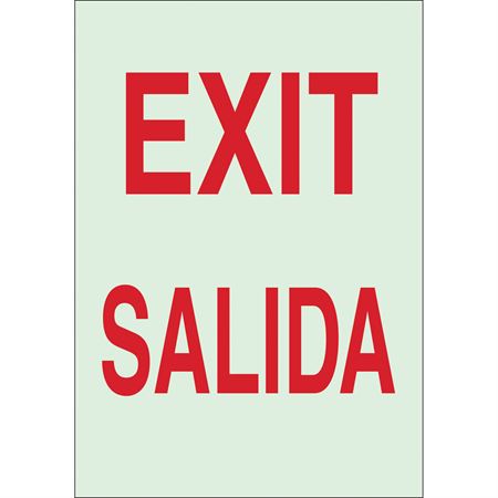 Exit Salida Bilingual Sign Sign, Exit, Salida, 10"x7