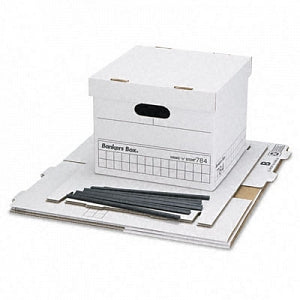 Fellowes Bankers Box HANG'N'STOR Storage Boxes - Letter-Sized White and Blue Medium-Duty Storage Boxes for Hanging Folders - 00784