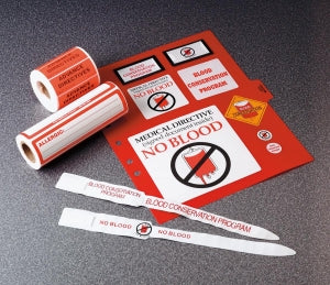 First Healthcare Products No Blood Labels - No Blood ID Label, 2.5" x 2.5" - 5064