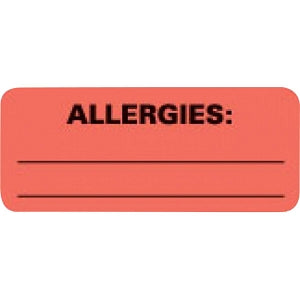 First Healthcare Products Allergies Labels - Allergies Label, 3 Line Red, 2-1/4" x 1" - 50711