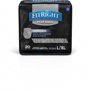 Medline FitRight Ultra Underwear for Men - FitRight Ultra Incontinence Underwear for Men, Size L / XL, For Waist Size 40"-56" - FIT23MLXL
