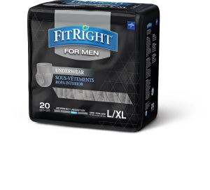 Medline FitRight Ultra Underwear for Men - FitRight Ultra Incontinence Underwear for Men, Size L / XL, For Waist Size 40"-56" - FIT23MLXL