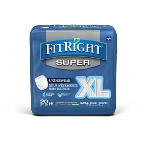 Medline FitRight Super Adult Incontinence Underwear - FitRight Super Protective Underwear, Size XL, for Waist Size 56"-68" - FITPINKXLG