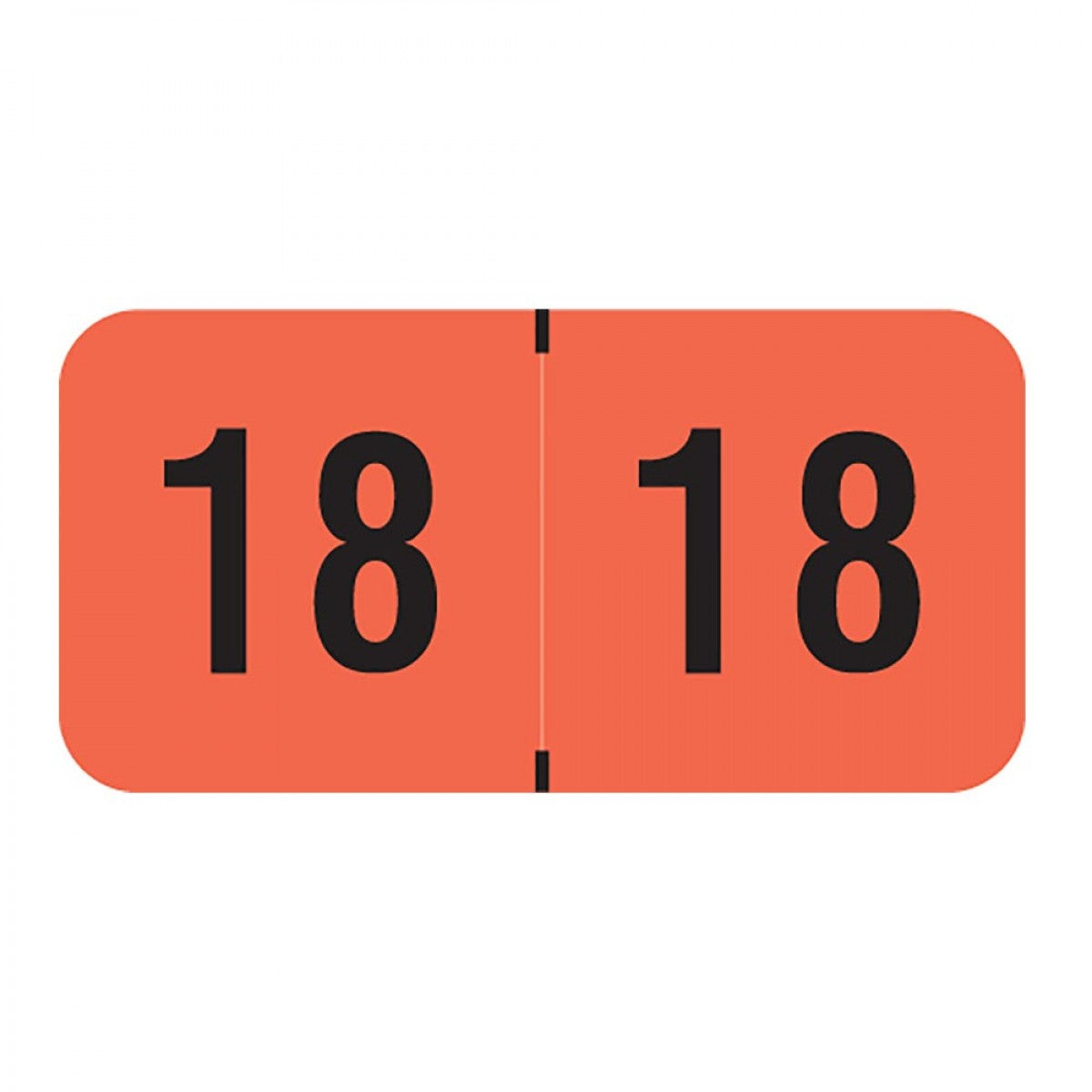 Pma Compatible Color Code Label Year "18" 1-1/2 X 3/4 Fluorescent Red ...