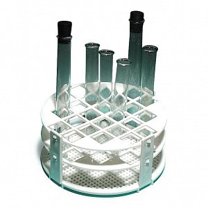 United Scientific Supplies Round Test Tube Rack - Round Test Tube Rack, Plastic, 24-Tubes - S90342