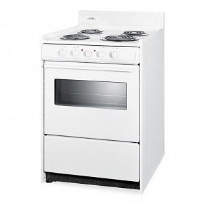 Summit 24" Wide Electric Coil-Top Ranges - Electric Coil-Top Range with Porcelain Top, White Cabinet and Door, Door Window, 24" W x 40" H - WEM610W