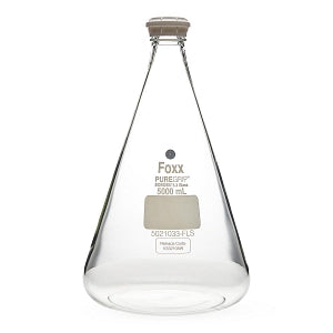 Foxx Life Sciences PUREGRIP Erlenmeyer / Conical Flasks - PUREGRIP Erlenmeyer / Conical Borosilicate Glass Flask with GL45 Screw Cap, 5000 mL - 5021033-FLS