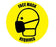 Ergomat COVID-19 Social Distancing Safety Signs and Strips - "Face Mask Required" Safety Sign, Round Yellow, 6" - DSV-SIGN 36-SD-B