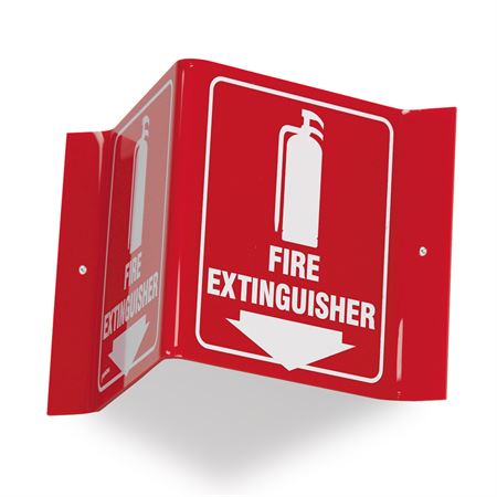 V-Shape Sign Fire Extinguisher" Sign