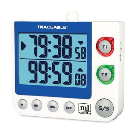 Flashing LED Big-Digit Dual Channel Timer Traceable Flashing LED Alert Big-Digit Dual Channel Timer