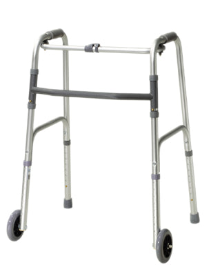 Folding 2-Button Walker, 3" Wheel