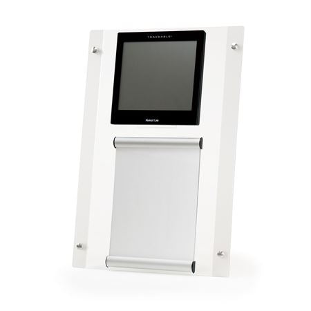 Frosted Acrylic Clock with Document Holder or Dry-Erase Board 15.75"Wx23"H Clock w/ Document Holder or Dry Erase Board