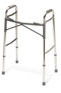 Medline Adult Heavy-Duty 2-Button Folding Walkers - Adult Folding Walker, 2 Button, Heavy Duty - G07767