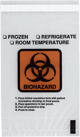 Biohazard Perforated Adhesive Specimen Transport Bag
