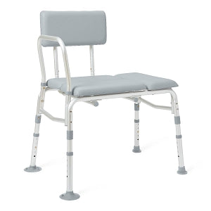 Medline Transfer Bench with Back - Padded Transfer Bench, 400 lb. Weight Capacity - G3-100KBPX1