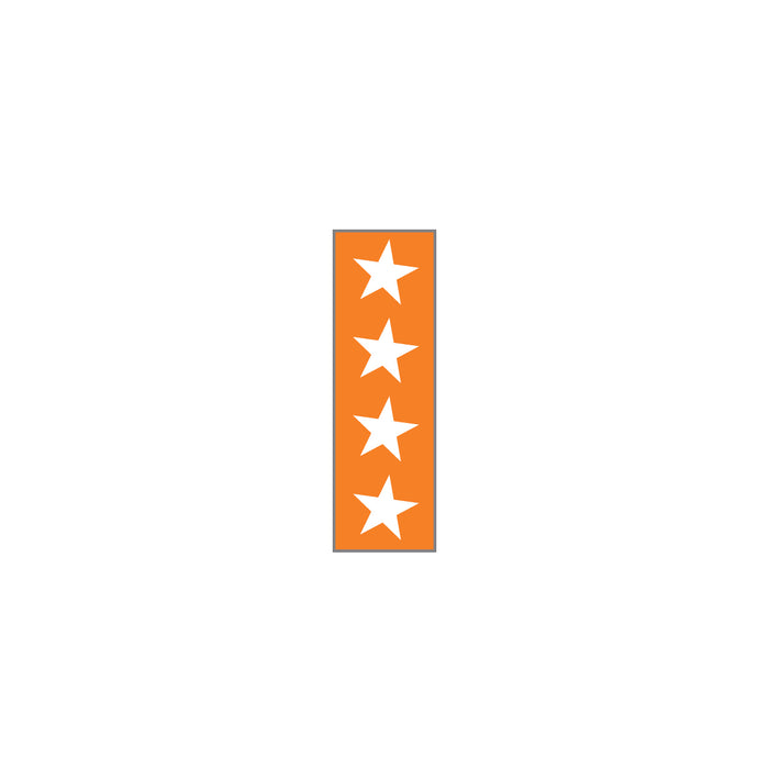 Key Surgical Patterned Sheet Tape - 1/4" Sheet Tape, Orange, Stars - T-703-07