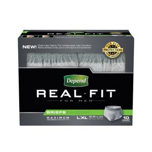 Kimberly Clark Depends Real-Fit Briefs - Depend Underwear, Max Absorbency, Men's S / M - 51016