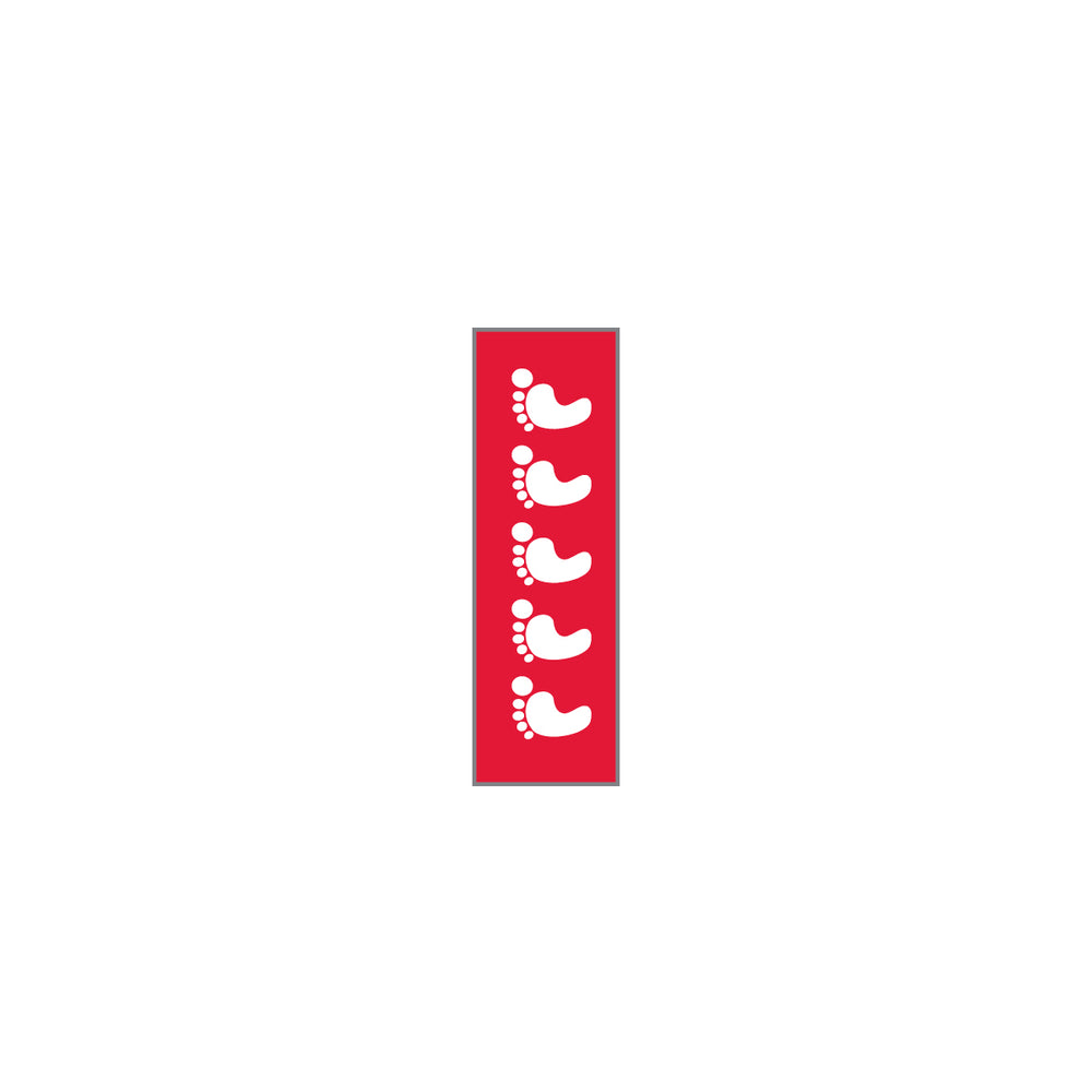 Key Surgical Patterned Sheet Tape - 1/4" Sheet Tape, ID, White / Red Footprints - T-713-04