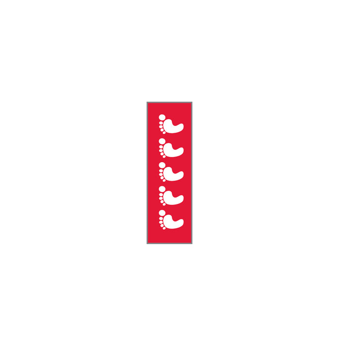Key Surgical Patterned Sheet Tape - 1/4" Sheet Tape, ID, White / Red Footprints - T-713-04