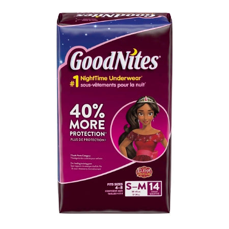 Kimberly-Clark Goodnites Youth Underpants - PANT, YOUTH, GOODNITES, S / M, GIRL - 41314