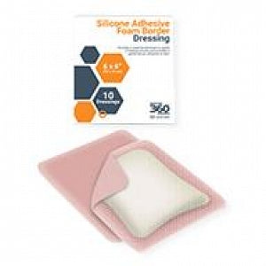 Gemco Gemcore360° Silicone Foam Dressing - Silicone Foam Dressing, Border, 6" x 6" - AM-WC-SFB66