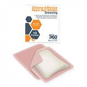 Gemco Gemcore360° Silicone Foam Dressing - Silicone Foam Dressing, Non-Border, 4" x 4" - AM-WC-SFNB44
