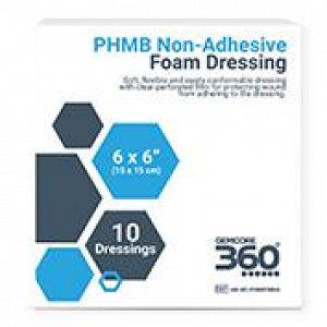 Gemco Gemcore360° PHMB Foam Dressing - PHMB Foam Dressing, Non-Border, 6" x 6" - AM-WC-PHMBFNB66