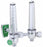 Genstar Technologies Brass Dual Oxygen Flowmeters - Oxygen Dual Flowmeter, Brass, 15 LPM, Chemetron Back, Single Power Takeoff - FMD197B-15L-CHP