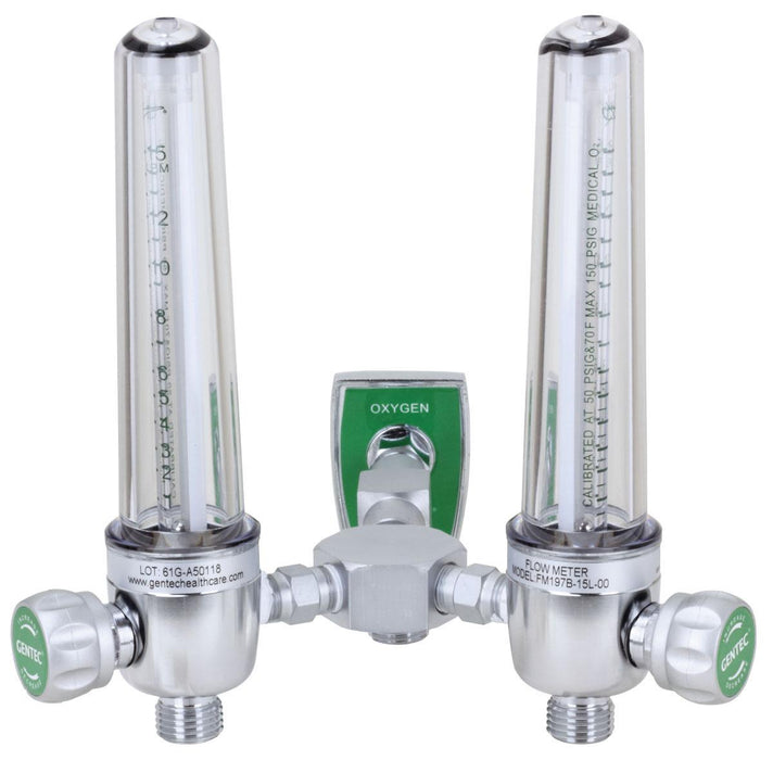 Brass Dual Oxygen Flowmeters