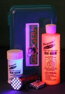 Glo Germ Glo Germ Kits - Glo Germ Oil Kit with 21 LED UV Flashlight, 8 oz. Oil Bottle, 1.9 oz. Glo Germ Powder, 3 Batteries - KIT 1006 OIL