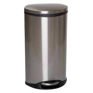Tough Guy Silver 27.75" Oval Flat Top Decorative Trash Can - Silver 27.75" 13-gal. Oval Flat Top Decorative Trash Can - 6ZCL2