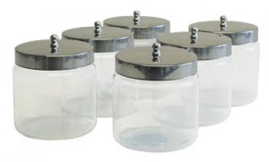 Graham-Field Unlabeled Dressing Jars w/Covers - Unlabeled Dressing Jar, Glass, Flint, 4" x 4" - 3461