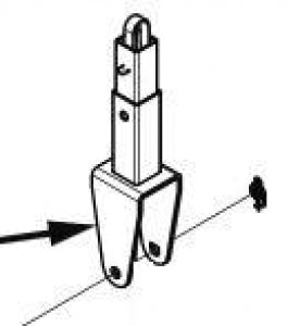 Graham-Field Caster Assemblies - Caster Assembly, Caster Yoke with Spring Clip, Fixed, Front - WY170011