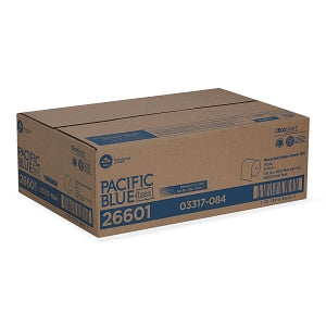 Georgia-Pacific Pacific Blue Basic EPA Compliant Towel Rolls - Pacific Blue Basic EPA-Compliant Recycled Paper Towel Roll, White, 800'/Roll - 26601