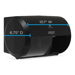 -Side Toilet Tissue Dispensers by GP Compact 2 Roll Side- - Compact Side-by-Side Double-Roll Toilet Tissue Dispenser, Black - 56784A