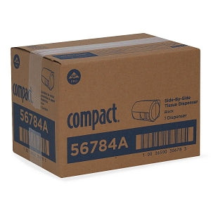 -Side Toilet Tissue Dispensers by GP Compact 2 Roll Side- - Compact Side-by-Side Double-Roll Toilet Tissue Dispenser, Black - 56784A