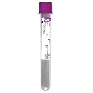 Greiner Bio One Vacuette K2 EDTA Blood Collection Tube - K2 EDTA Blood Collection Tube, Purple Cap, 13 mm x 100 mm, 6 mL - 456002